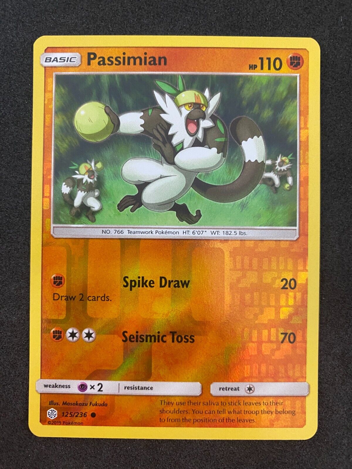 Pokemon Passimian 125/236 Cosmic Eclipse Reverse Holo NM