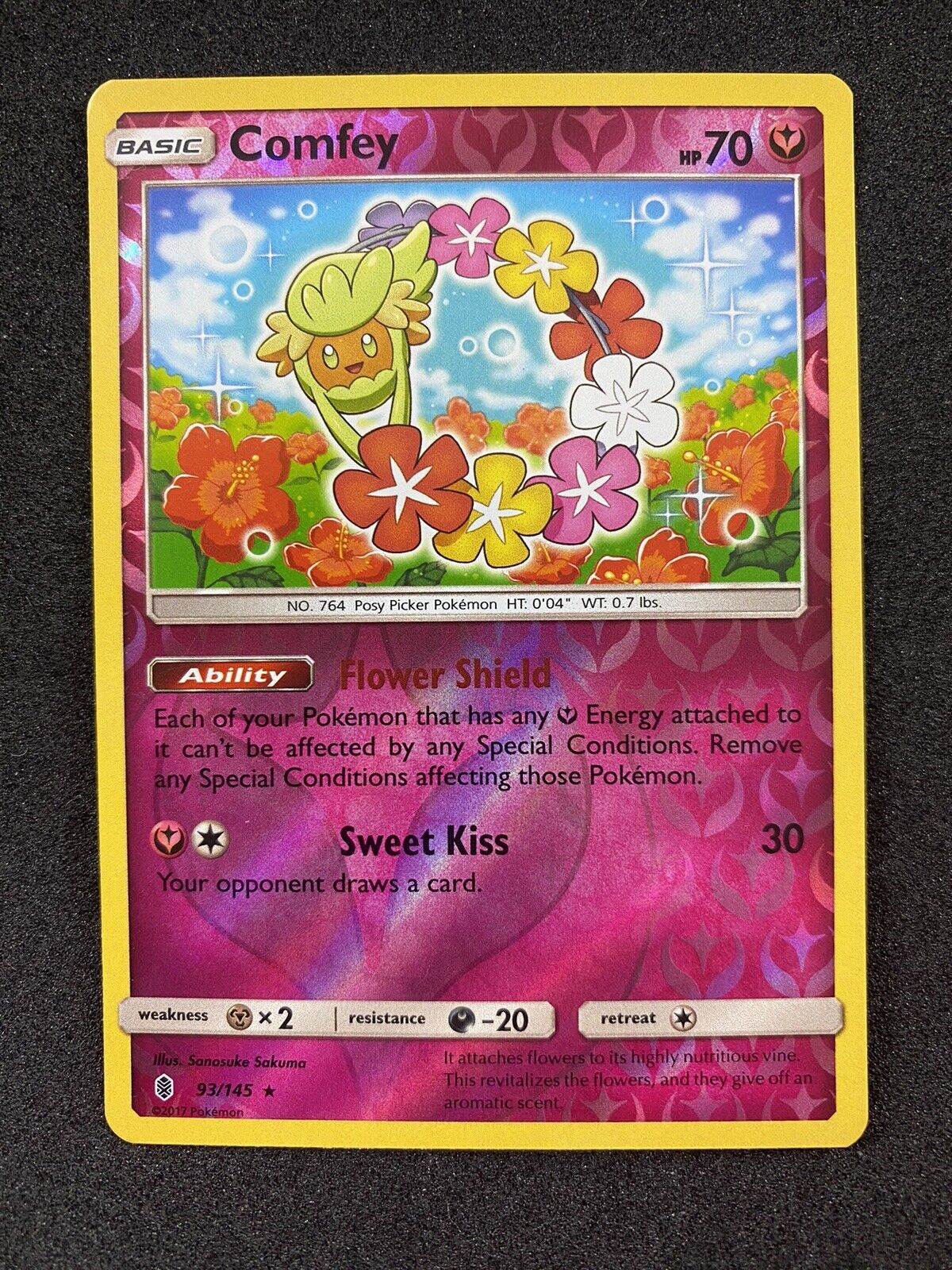 Pokemon Comfey 93/145 Reverse Holo Guardians Rising NM