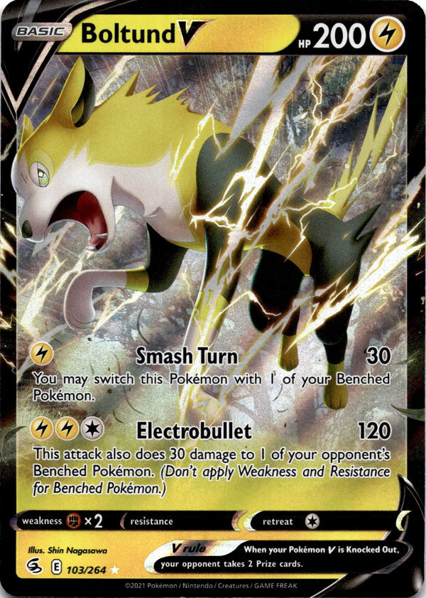 Pokemon Boltund V 103/264 Fusion Strike Full Art Holo NM