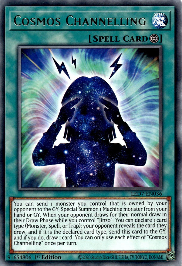 Yugioh Cosmos Channelling LED7-EN036 Rare 1st Edition NM