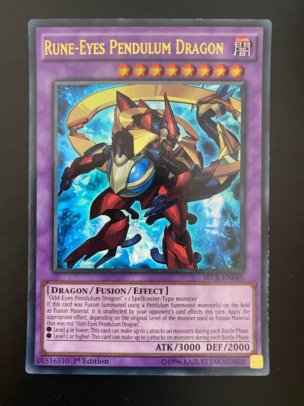 Yugioh Rune-Eyes Pendulum Dragon SECE-EN045 Ultra Rare 1st Edition LP