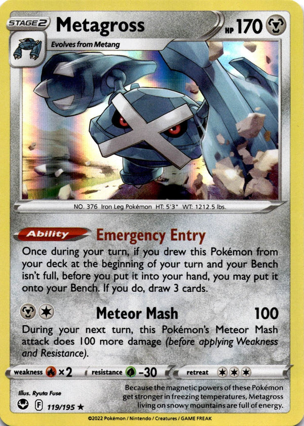 Pokemon Metagross 119/195 Silver Tempest Holo NM