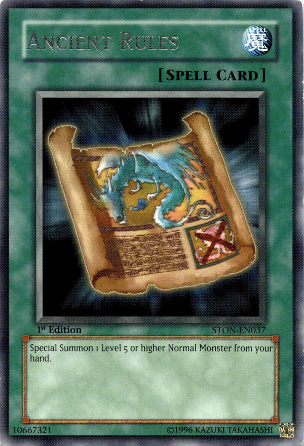 Yugioh Ancient Rules STON-EN037 Rare 1st Edition MP/LP