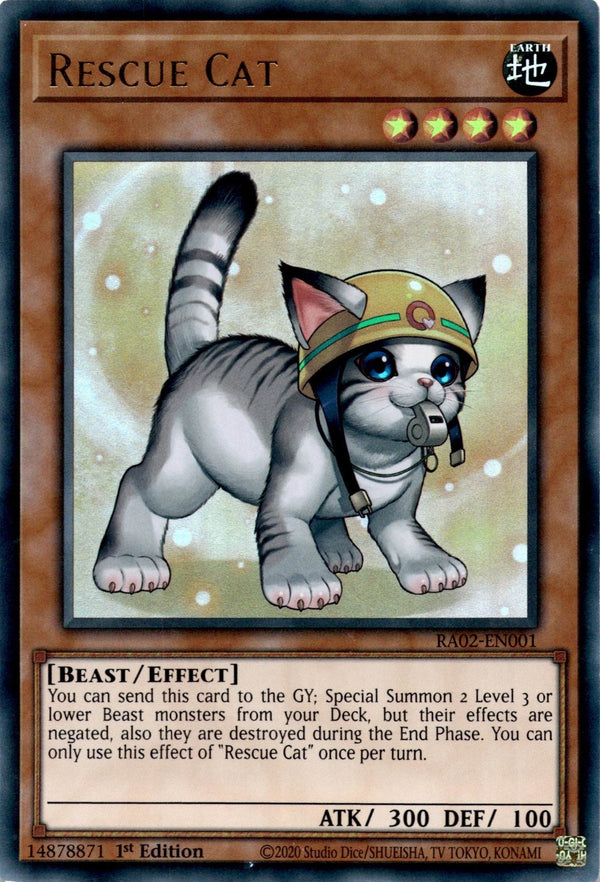 Yugioh Rescue Cat RA02-EN001 Ultra Rare Alt Art 1st Edition NM