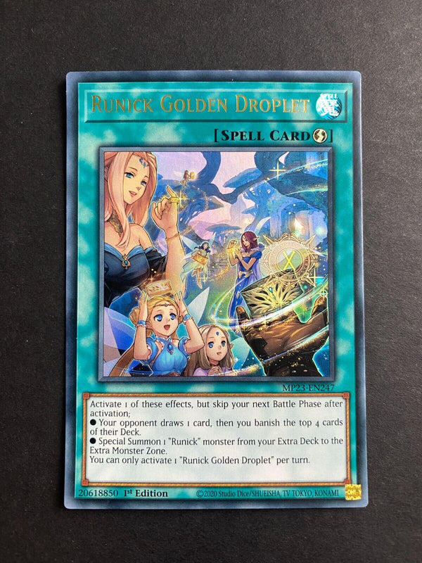 Yugioh Runick Golden Droplet MP23-EN247 Ultra Rare 1st Edition NM