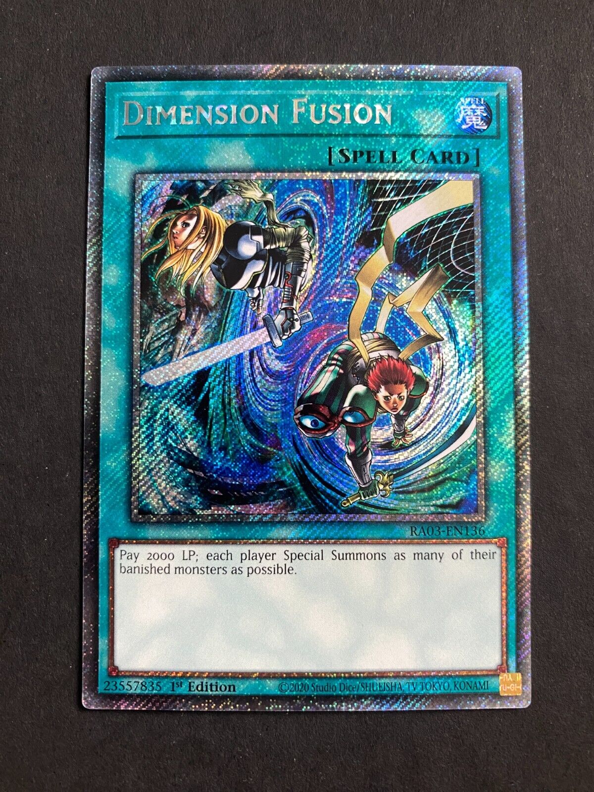 Yugioh Dimension Fusion RA03-EN136 Platinum Secret Rare 1st Edition NM