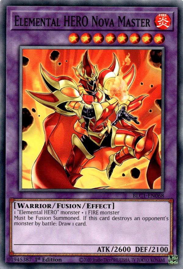 Yugioh Elemental HERO Nova Master BLC1-EN068 Common 1st Edition NM
