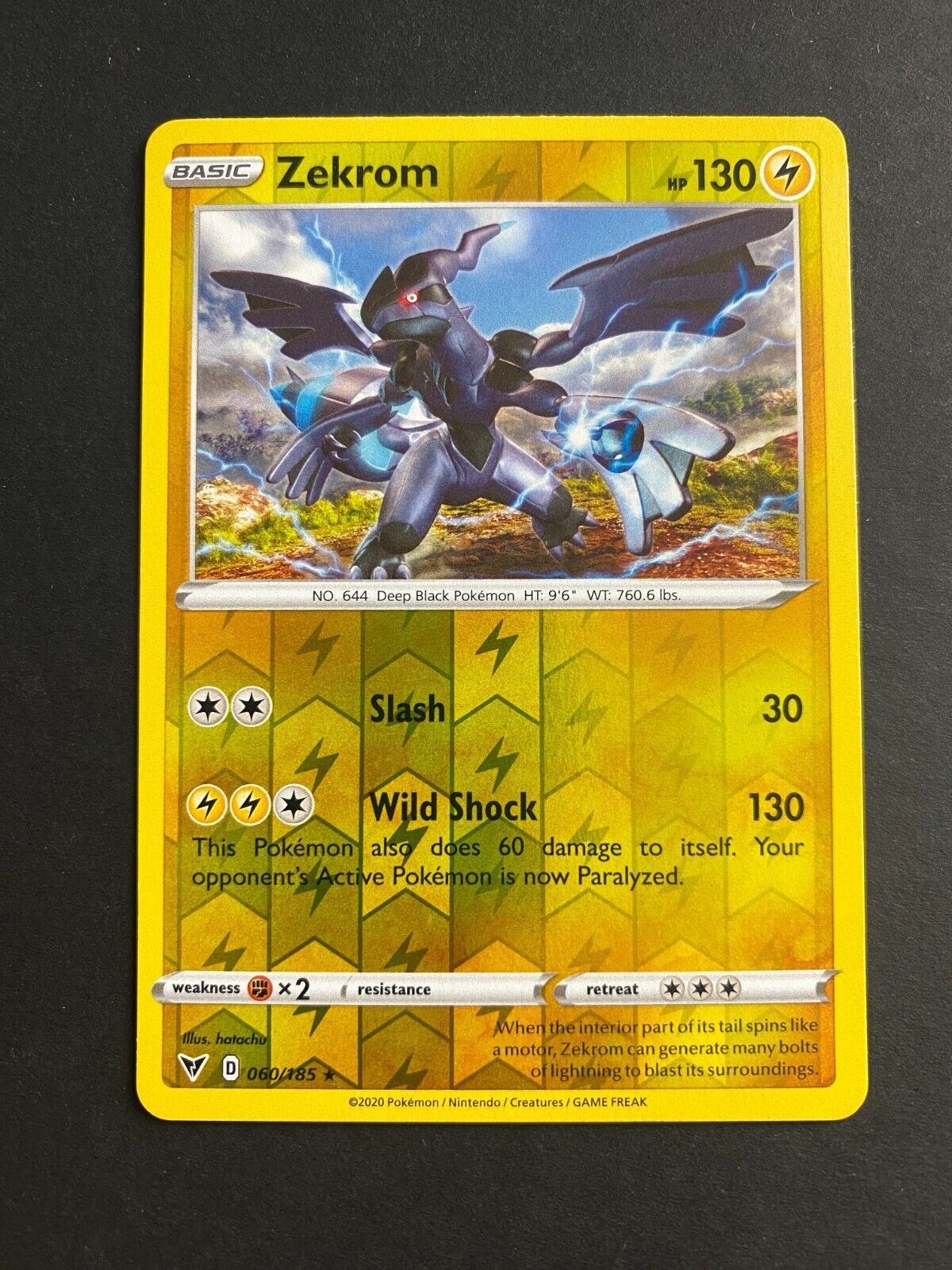 Pokemon Zekrom 060/185 Vivid Voltage Reverse Holo VLP/NM