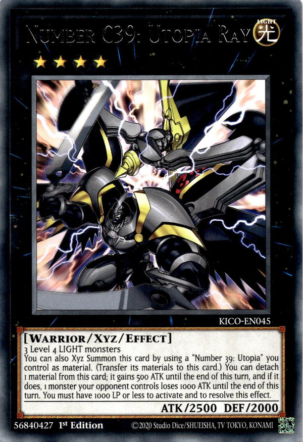 Yugioh Number C39: Utopia Ray KICO-EN045 Rare 1st Edition NM