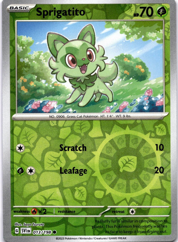 Pokemon Sprigatito 013/198 Scarlet Violet Base Reverse Holo LP/NM