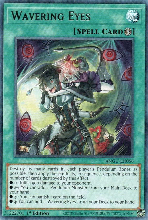 Yugioh Wavering Eyes ANGU-EN056 Rare 1st Edition LP/NM