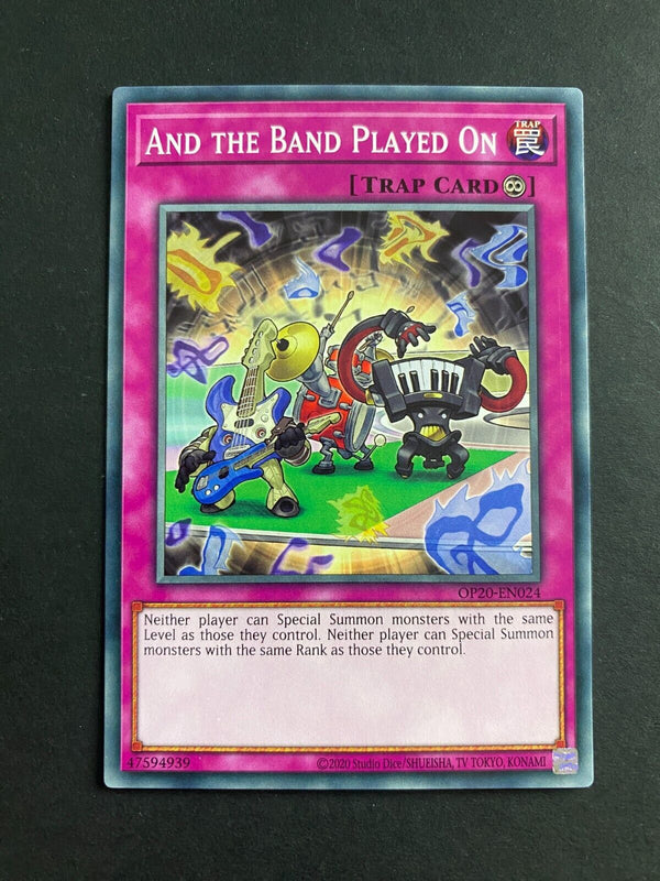 Yugioh And the Band Played On OP20-EN024 Common Unlimited Edition NM