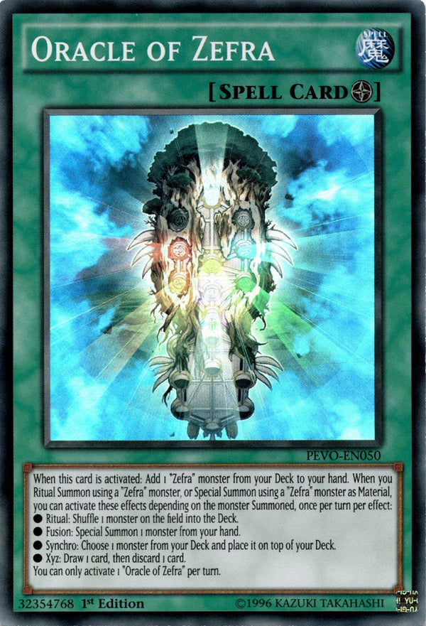Yugioh Oracle of Zefra PEVO-EN050 Super Rare 1st Edition NM