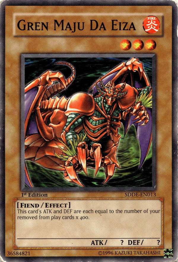 Yugioh Gren Maju Da Eiza SDDE-EN013 Common 1st Edition DAMAGED