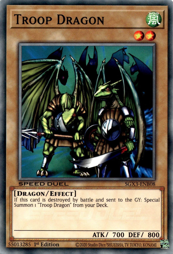 Yugioh Troop Dragon SGX3-ENB08 Speed Duel Common 1st Edition NM
