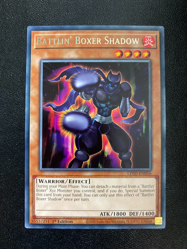 Yugioh Battlin' Boxer Shadow LD10-EN056 Rare 1st Edition NM