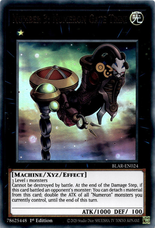 Yugioh Number 3: Numeron Gate Trini BLAR-EN024 Ultra Rare 1st Edition VLP/NM