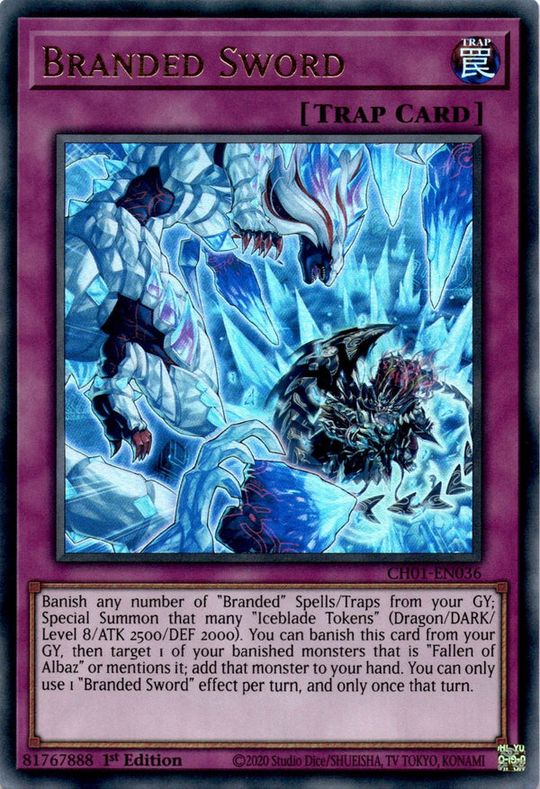 Yugioh Branded Sword CH01-EN036 Ultra Rare 1st Edition NM