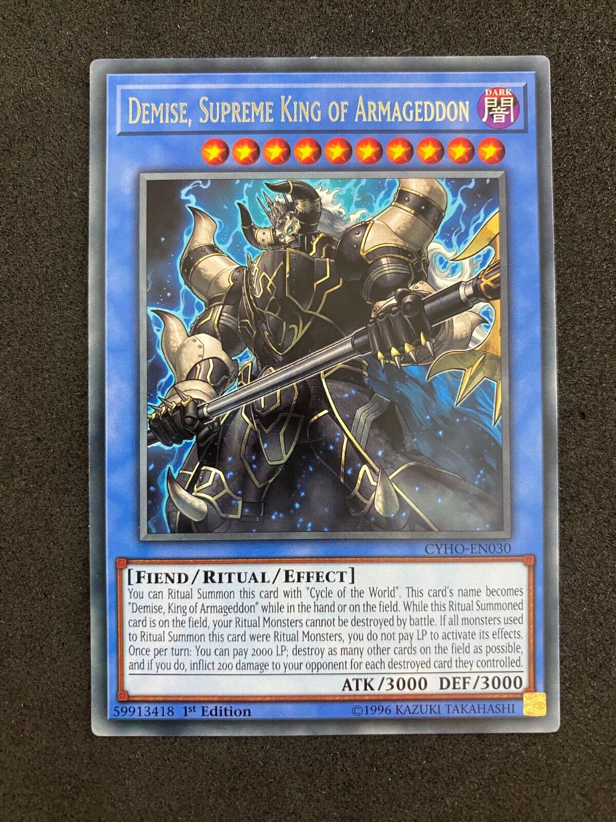 Yugioh Demise, Supreme King Of Armageddon CYHO-EN030 1st Edition MINT