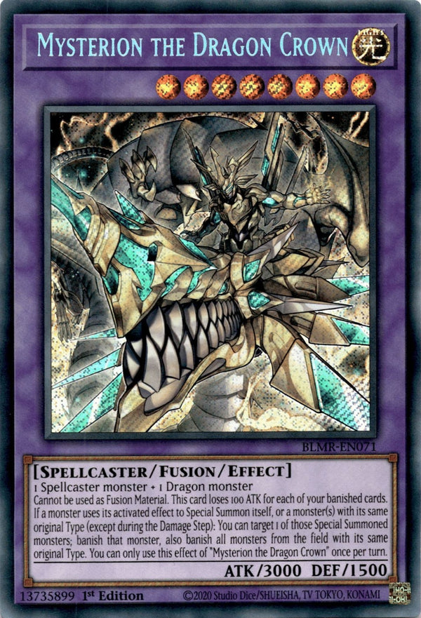 Yugioh Mysterion the Dragon Crown BLMR-EN071 Secret Rare 1st Edition VLP/NM