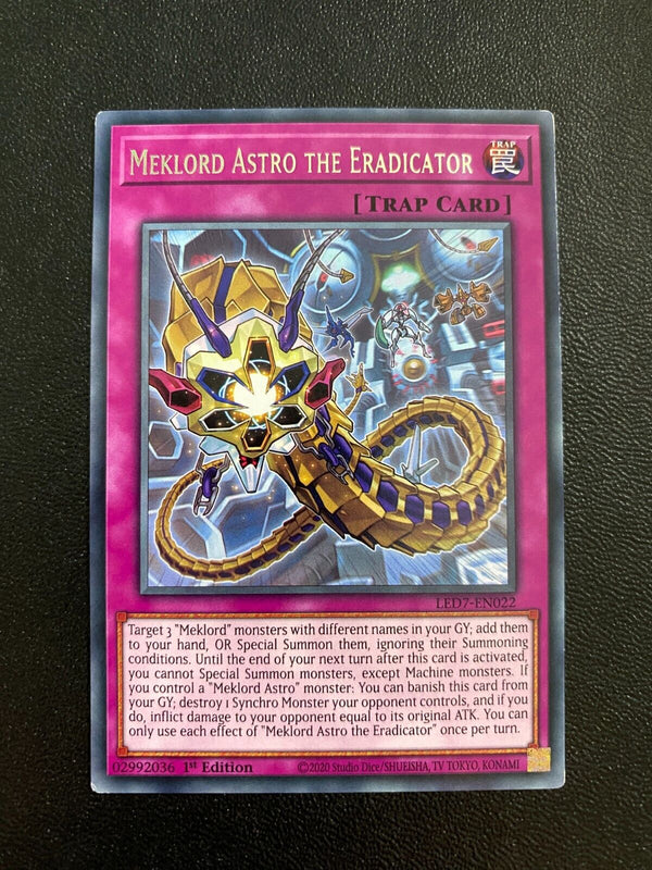 Yugioh Meklord Astro the Eradicator LED7-EN022 Rare 1st Edition VLP/NM