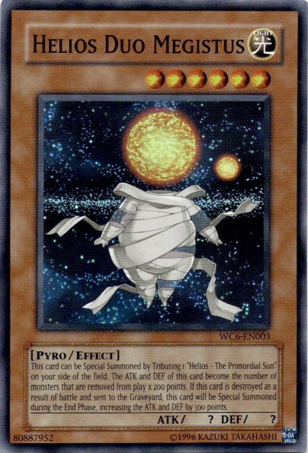 Yugioh Helios Duo Megistus WC6-EN003 Super Rare Unlimited Edition VLP/NM