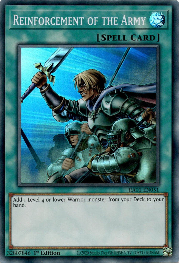 Yugioh Reinforcement of the Army RA01-EN051 Super Rare 1st Edition NM