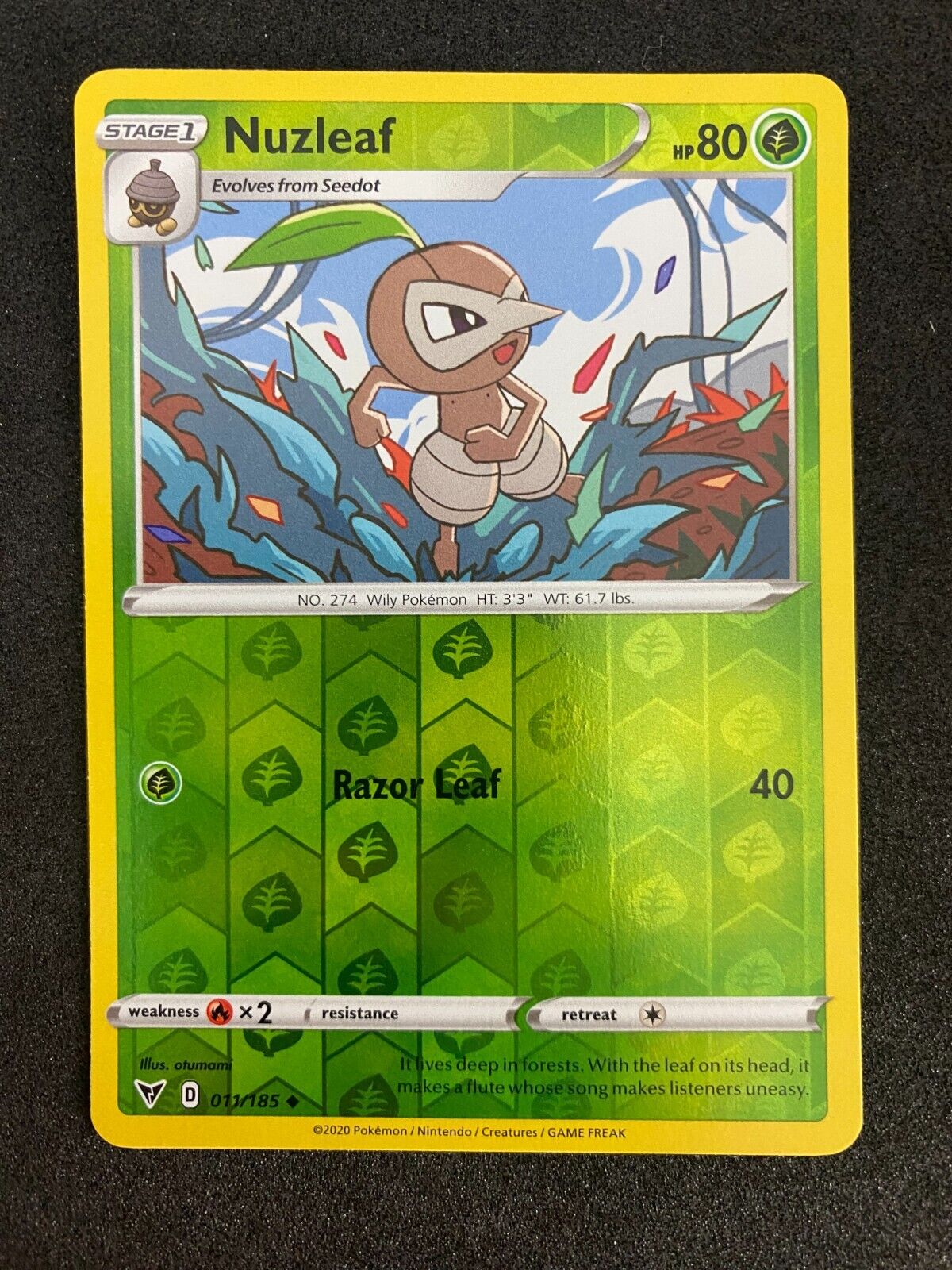 Pokemon Nuzleaf 011/185 Vivid Voltage Reverse Holo NM-MINT 11/185