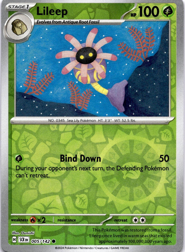 Pokemon Lileep 005/142 Stellar Crown Reverse Holo NM