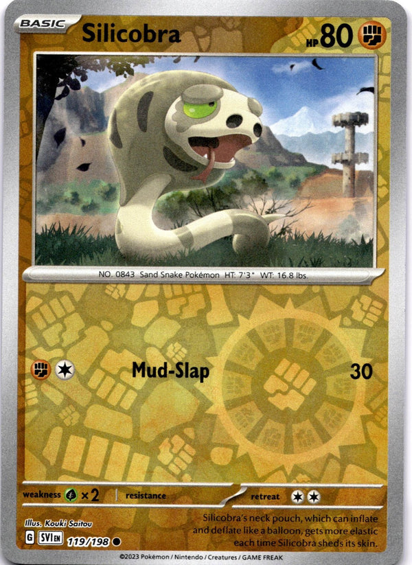 Pokemon Silicobra 119/198 Scarlet Violet Base Reverse Holo VLP/NM