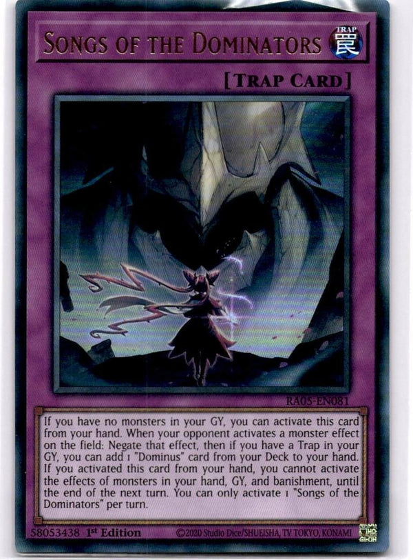 Yugioh Songs of the Dominators RA05-EN081 Ultra Rare 1st Edition NM