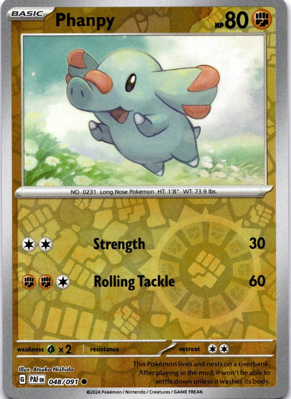 Pokemon Phanpy 048/091 Paldean Fates Reverse Holo NM