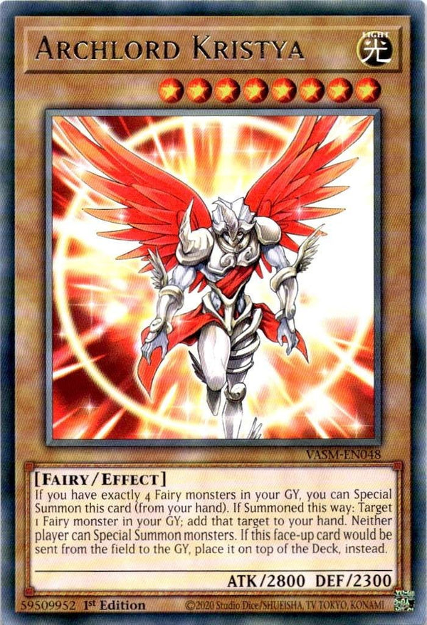 Yugioh Archlord Kristya VASM-EN048 Rare 1st Edition NM
