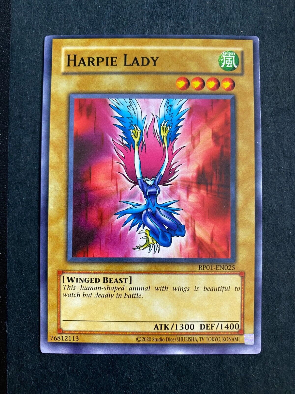 Yugioh Harpie Lady RP01-EN025 Common ll (Misprint/Miscut) Retro Pack Reprint NM