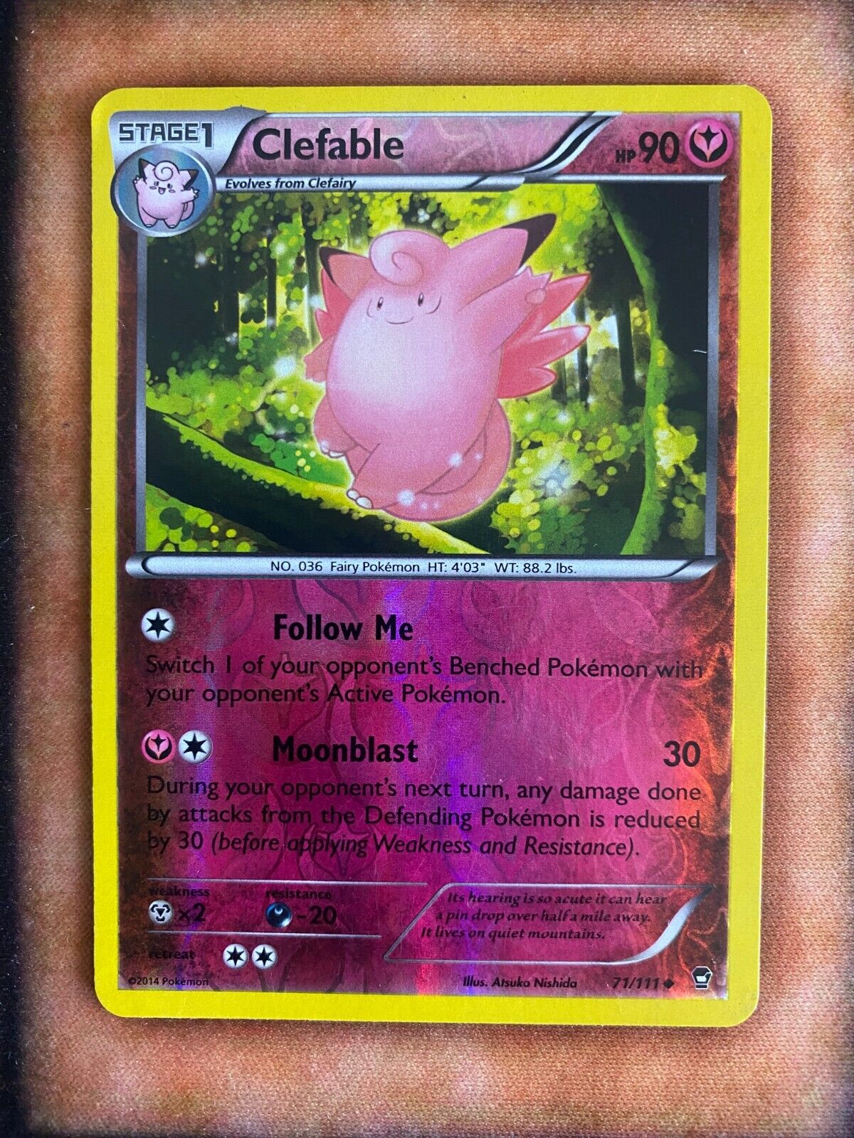 Pokemon Clefable 71/111 Furious Fists Reverse Holo LP