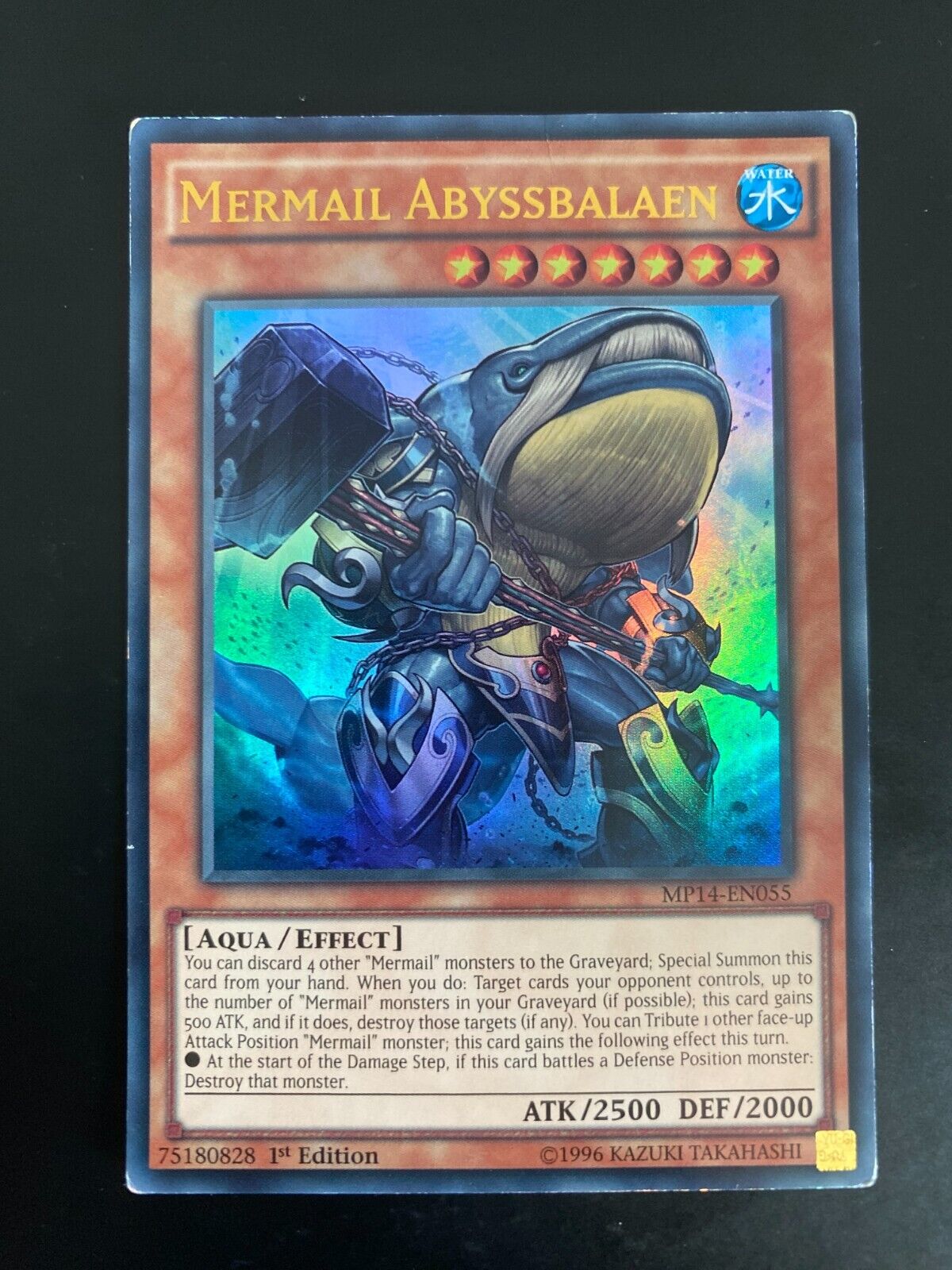 Yugioh Mermail Abyssbalaen MP14-EN055 Ultra Rare 1st Edition Moderately Played