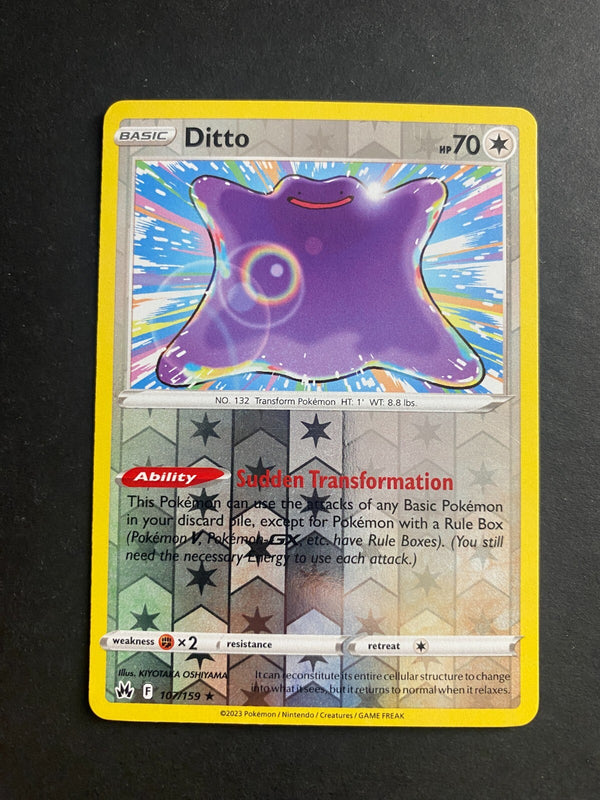 Pokemon Ditto 107/159 Crown Zenith Reverse Holo LP
