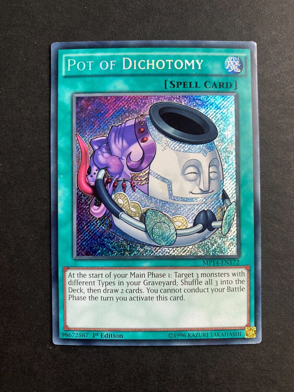 Yugioh Pot of Dichotomy MP14-EN172 Secret Rare 1st Edition MP