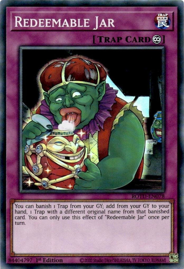 Yugioh Redeemable Jar ROTD-EN078 Super Rare 1st Edition NM