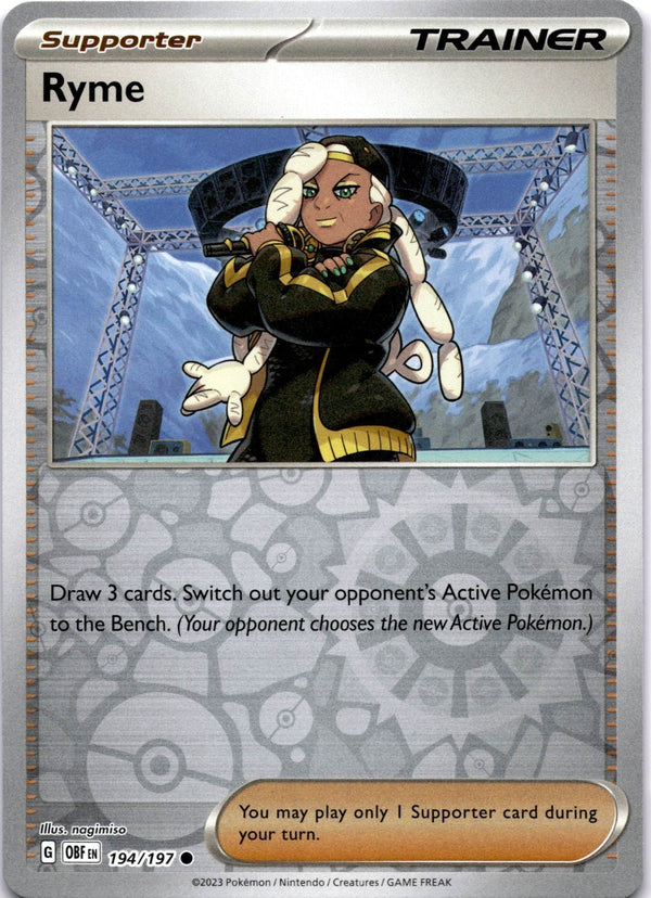 Pokemon Ryme 194/197 Obsidian Flames Reverse Holo NM