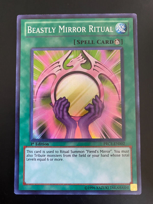 Yugioh Beastly Mirror Ritual PRC1-EN002 Super Rare 1st Edition VLP/NM