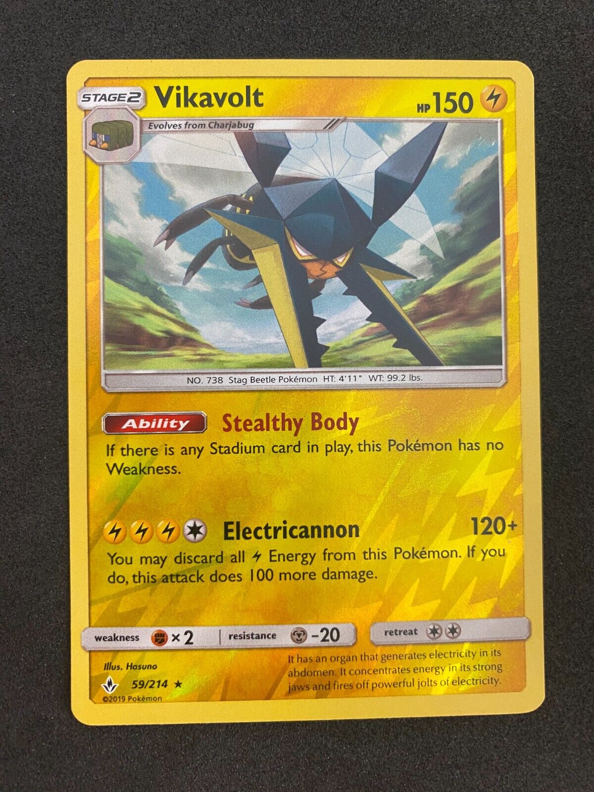 Pokemon Vikavolt 59/214 Unbroken Bonds Reverse Holo NM