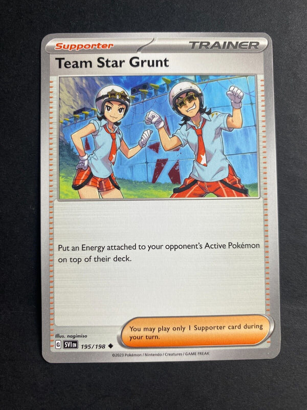Pokemon Team Star Grunt 195/198 Scarlet Violet Base Non Holo NM