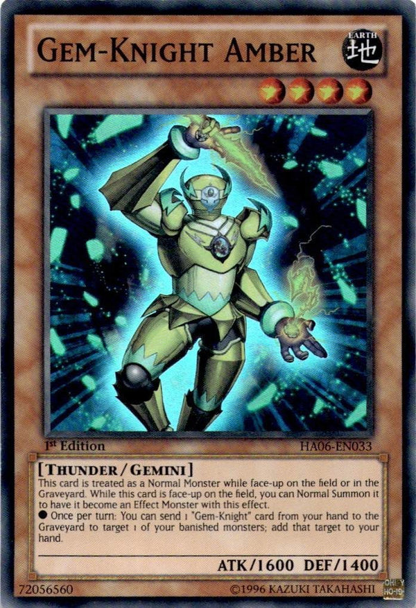 Yugioh Gem-Knight Amber HA06-EN033 Super Rare 1st Edition VLP/NM