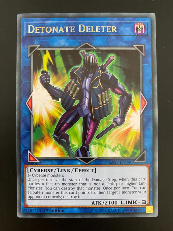 Yugioh Detonate Deleter SAST-EN046 Rare 1st Edition NM