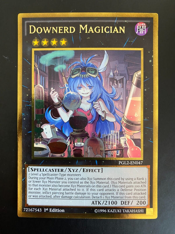 Yugioh Downerd Magician PGL2-EN047 Gold Rare 1st Edition LP/VLP