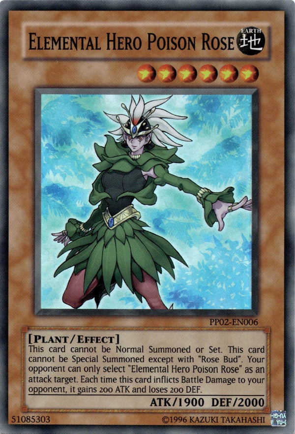 Yugioh Elemental HERO Poison Rose PP02-EN006 Super Rare Unlimited Edition NM