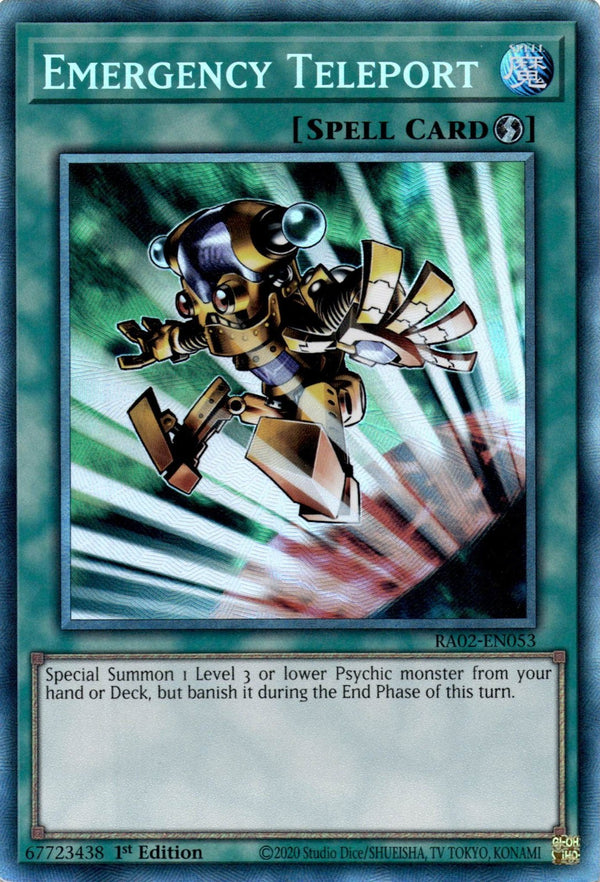 Yugioh Emergency Teleport RA02-EN053 Collector’s Rare 1st Edition NM