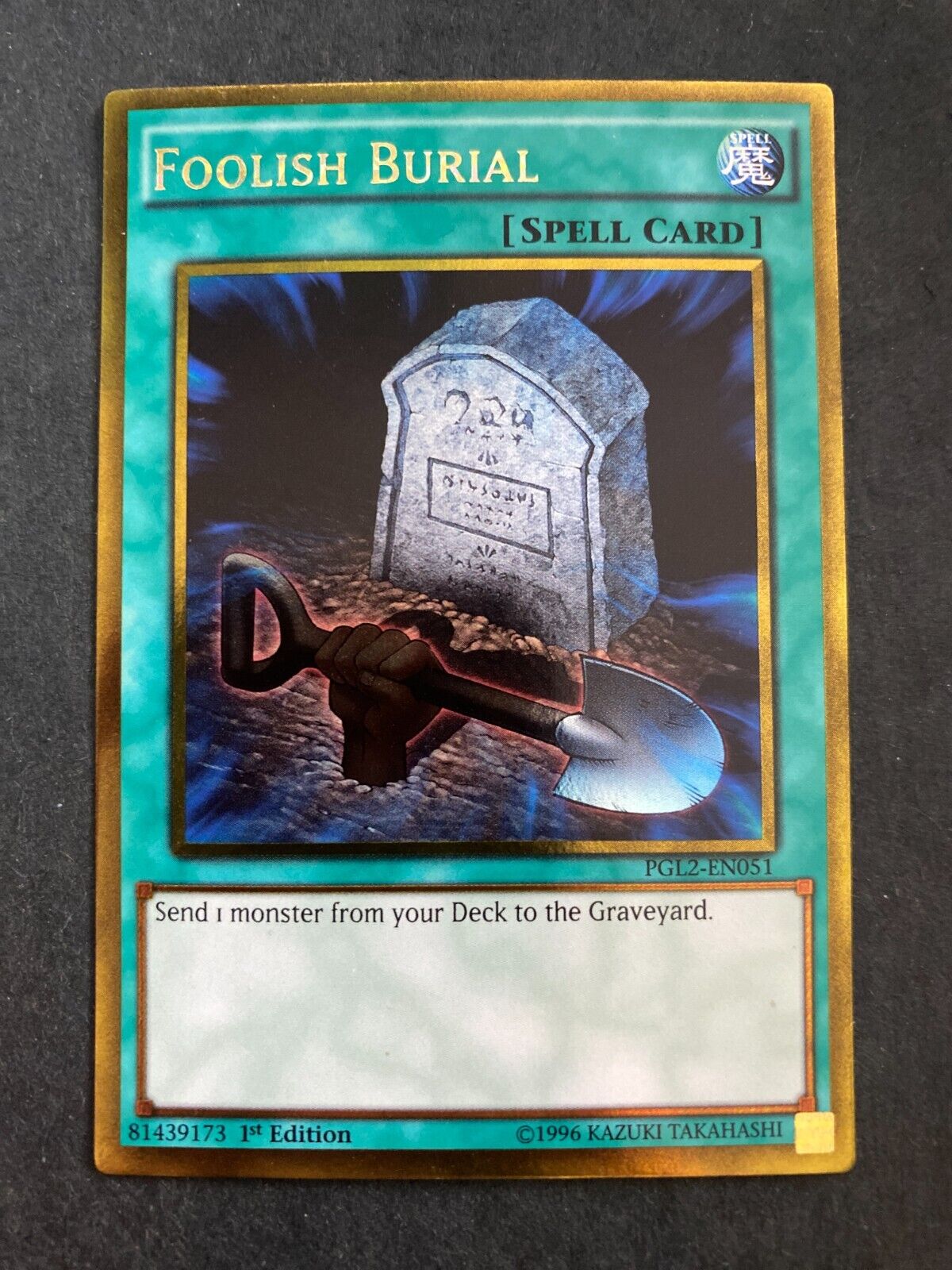 Yugioh Foolish Burial PGL2-EN051 Gold Rare 1st Edition LP