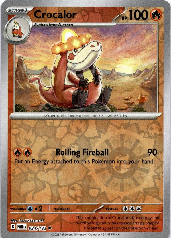 Pokemon Crocalor 024/182 Paradox Rift Reverse Holo VLP/NM